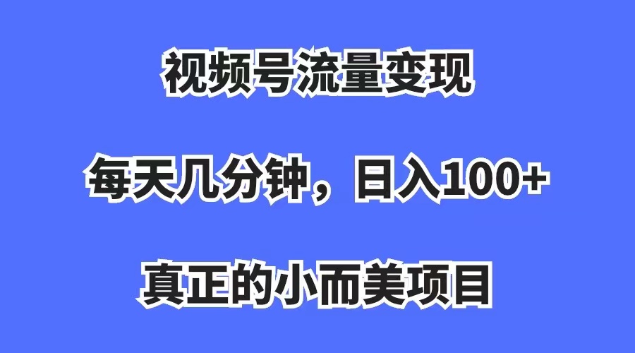 视频号流量变现，每天几分钟，收入100+，真正的小而美项目-专享资源网