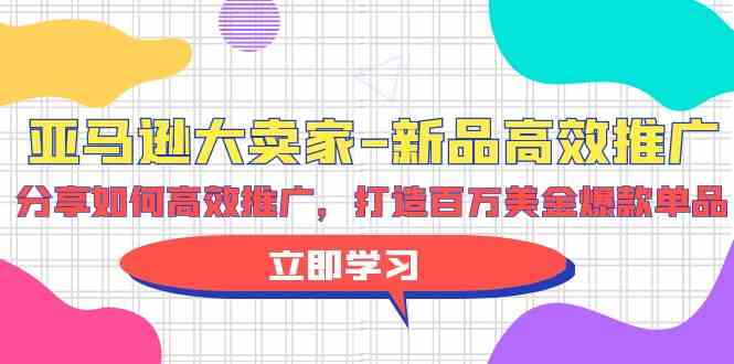 亚马逊大卖家新品高效推广，分享如何高效推广，打造百万美金爆款单品-专享资源网