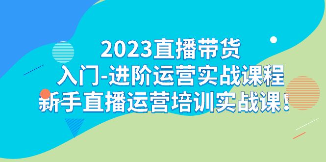 2023直播带货入门-进阶运营实战课程：新手直播运营培训实战课！-专享资源网