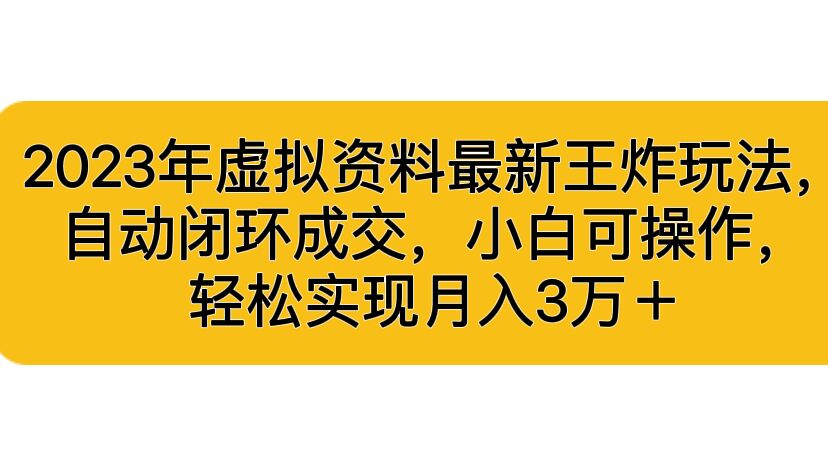 2023年虚拟资料最新王炸玩法，自动闭环成交，小白可操作，轻松实现月入3…-专享资源网