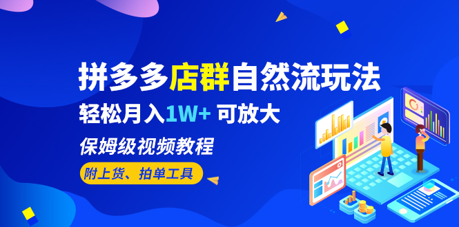 拼多多店群自然流玩法，轻松月入1W+ 保姆级视频教程（附上货、拍单工具）-专享资源网