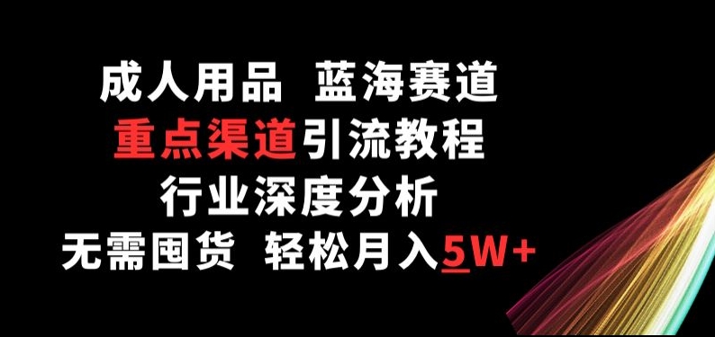 成人用品，蓝海赛道，重点渠道引流教程，行业深度分析，无需囤货，轻松月入5W+-专享资源网