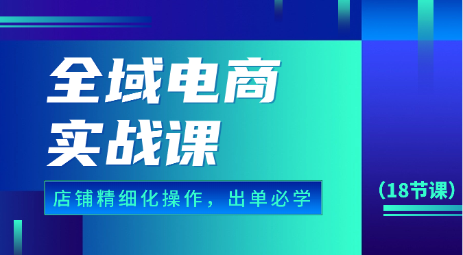 全域电商实战课，个人店铺精细化操作流程，出单必学内容（18节课）-专享资源网