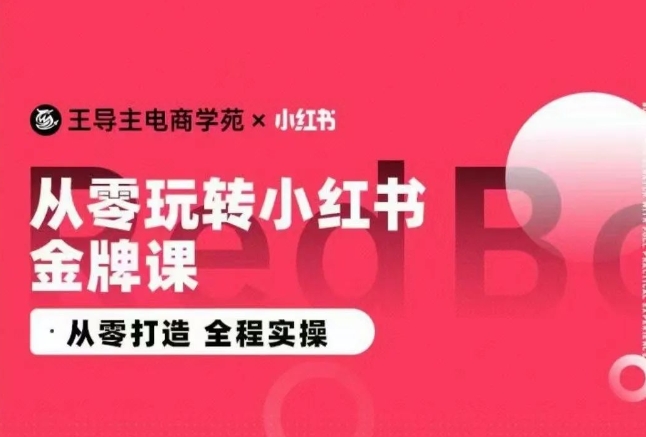 王导主·小红书电商运营实操课，​从零打造  全程实操-专享资源网