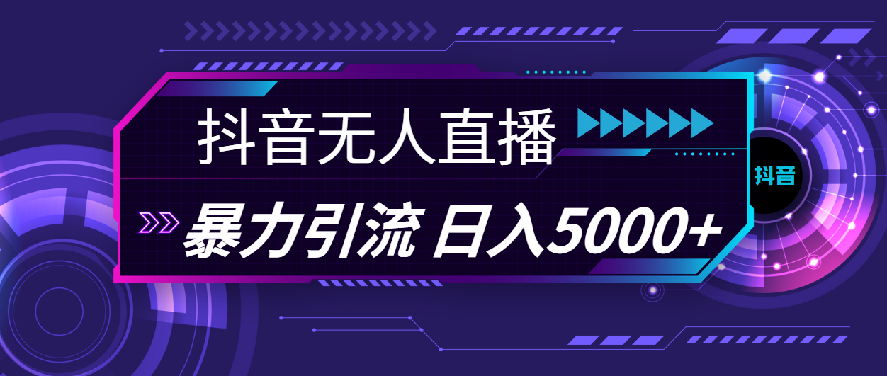 抖音无人直播，暴利引流，日入5000+-专享资源网