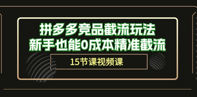 拼多多竞品截流玩法，新手也能0成本精准截流（15节课）-专享资源网