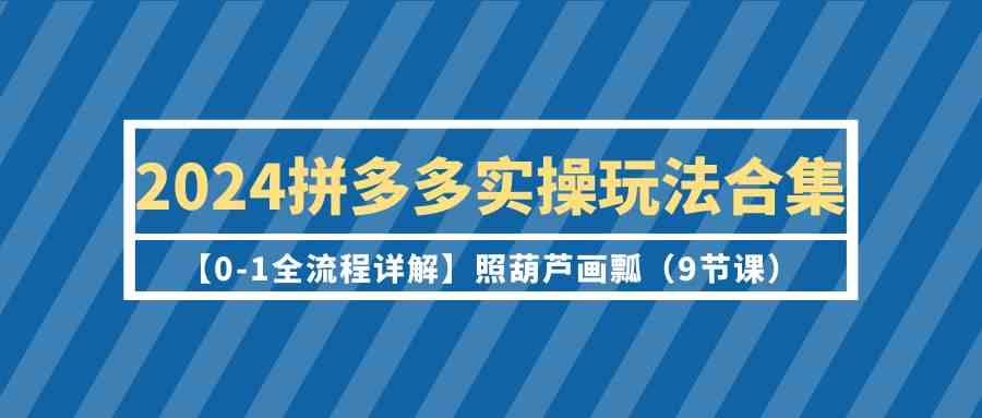 2024拼多多实操玩法合集【0-1全流程详解】照葫芦画瓢（9节课）-专享资源网