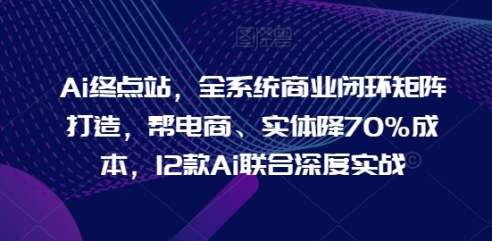 Ai终点站，全系统商业闭环矩阵打造，帮电商、实体降70%成本，12款Ai联合深度实战-专享资源网