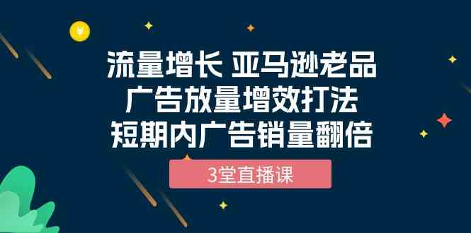 （10112期）流量增长 亚马逊老品广告放量增效打法，短期内广告销量翻倍（3堂直播课）-专享资源网