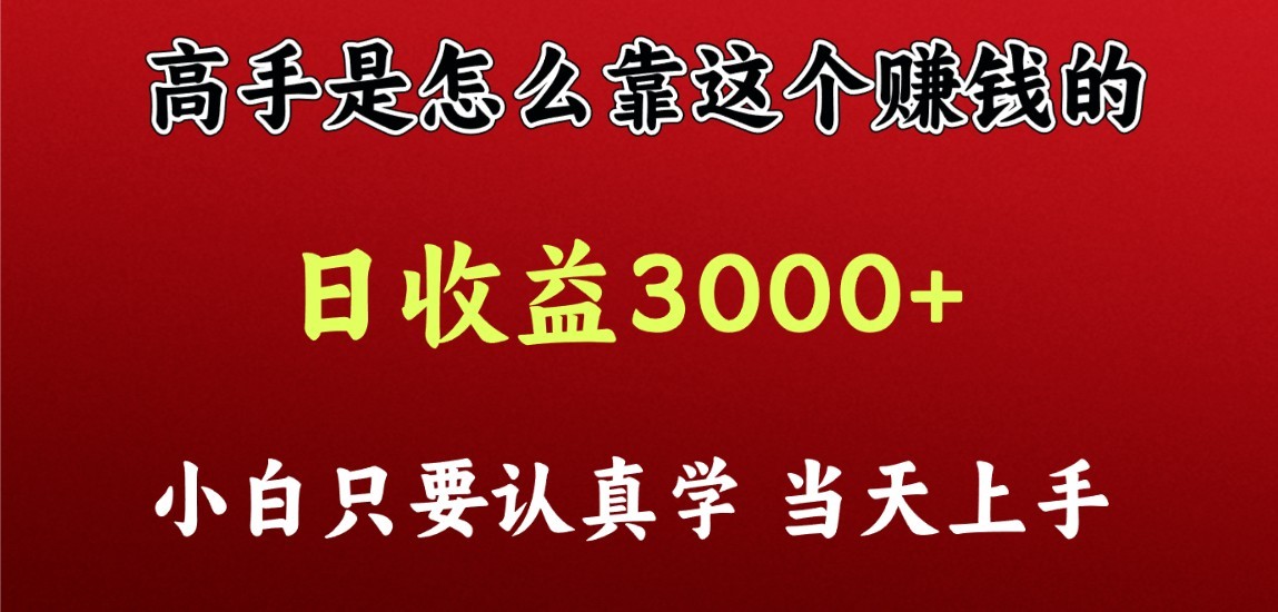 看高手是怎么赚钱的，一天收益至少3000+以上，小白当天上手-专享资源网