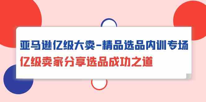 （10034期）亚马逊亿级大卖-精品选品内训专场，亿级卖家分享选品成功之道-专享资源网