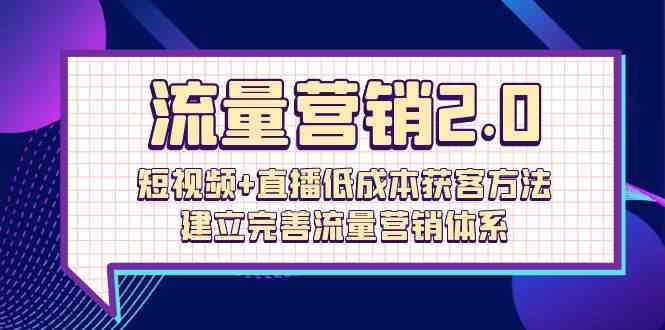 （10114期）流量-营销2.0：短视频+直播低成本获客方法，建立完善流量营销体系（72节）-专享资源网