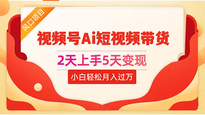 （10807期）2天上手5天变现视频号Ai短视频带货0粉丝0基础小白轻松月入过万-专享资源网