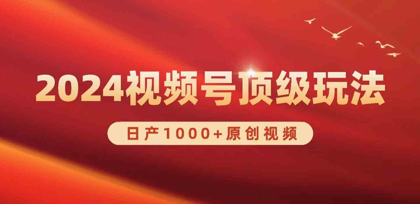 （9905期）2024视频号新赛道，日产1000+原创视频，轻松实现日入3000+-专享资源网