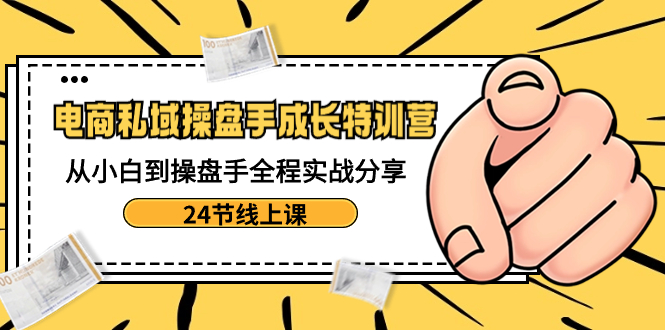 电商私域-操盘手成长特训营：从小白到操盘手全程实战分享-24节线上课-专享资源网