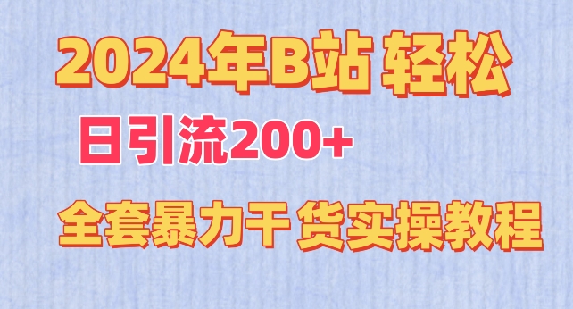 2024年B站轻松日引流200+的全套暴力干货实操教程-专享资源网