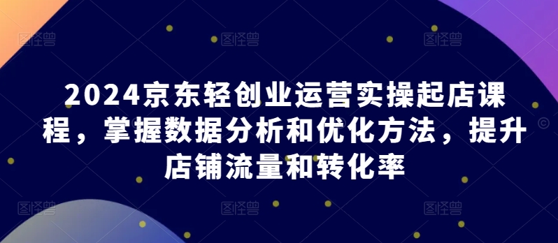 2024京东轻创业运营实操起店课程，掌握数据分析和优化方法，提升店铺流量和转化率-专享资源网