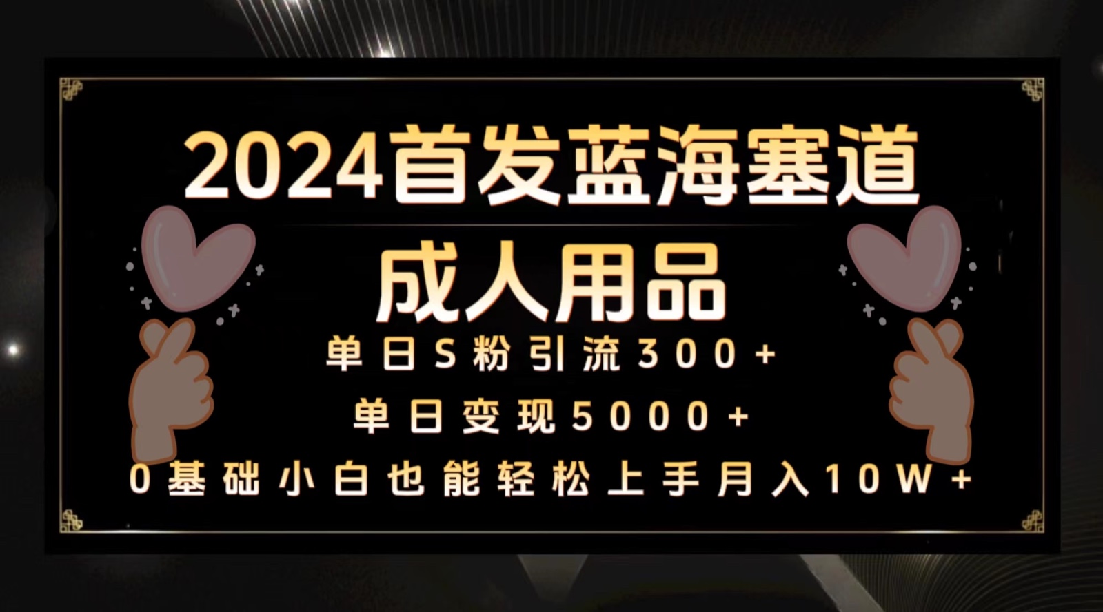 2024首发蓝海塞道成人用品，月入10W+保姆教程-专享资源网