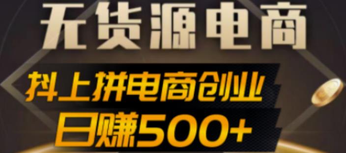 抖上拼无货源电商创业项目、外面收费12800，日赚500+的案例解析参考-专享资源网