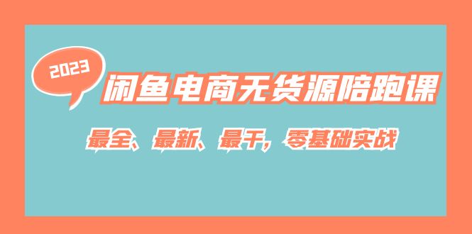 闲鱼电商无货源陪跑课，最全、最新、最干，零基础实战！-专享资源网