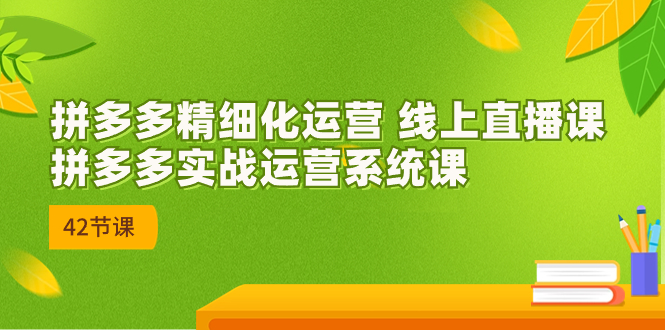 2023年8月新课-拼多多精细化运营 线上直播课：拼多多实战运营系统课-42节-专享资源网