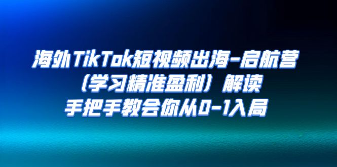 海外TikTok短视频出海-启航营（学习精准盈利）解读，手把手教会你从0-1入局-专享资源网