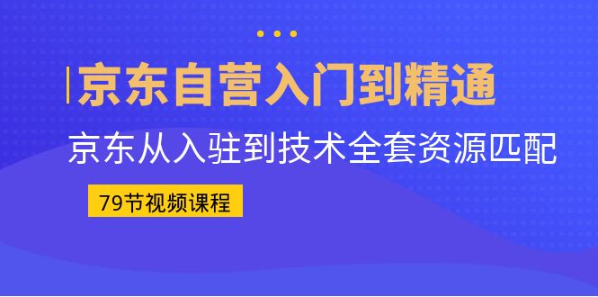 京东自营入门到精通：京东从入驻到技术全套资源匹配（79节课）-专享资源网