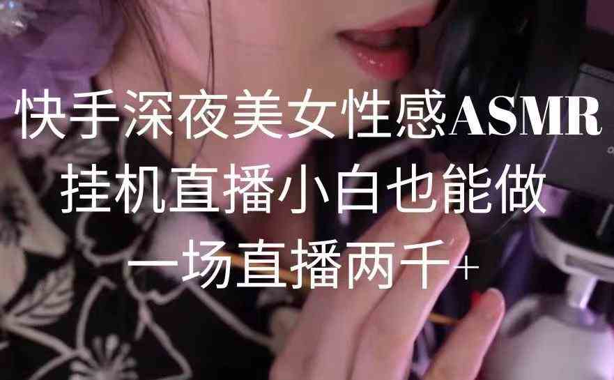 （9243期）快手深夜美女性感ASMR挂机直播，小白也能做，一场直播两千+-专享资源网