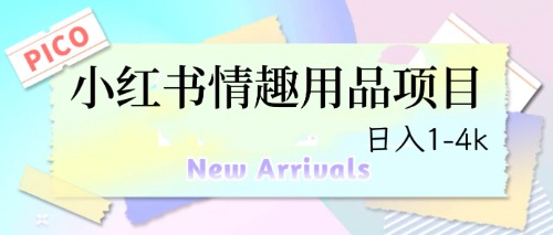 最新小红书情趣用品项目，日入1-4k-专享资源网