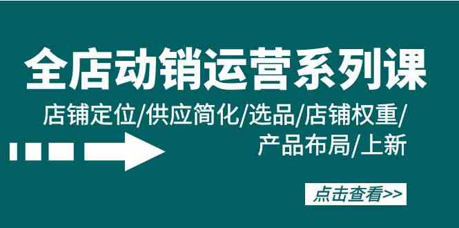 全店动销运营系列课：店铺定位/供应简化/选品/店铺权重/产品布局/上新-专享资源网