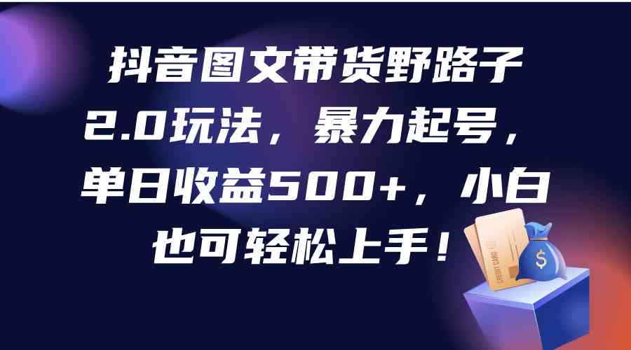 （9790期）抖音图文带货野路子2.0玩法，暴力起号，单日收益500+，小白也可轻松上手！-专享资源网