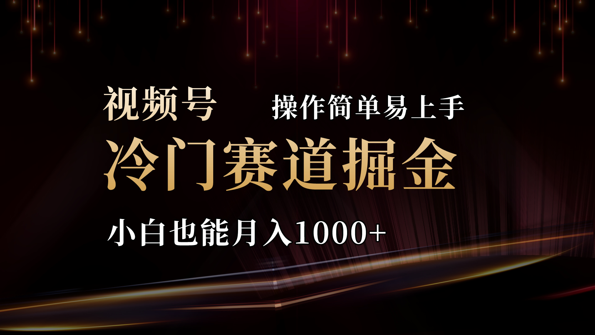 2024视频号冷门赛道掘金，操作简单轻松上手，小白也能月入1000+-专享资源网