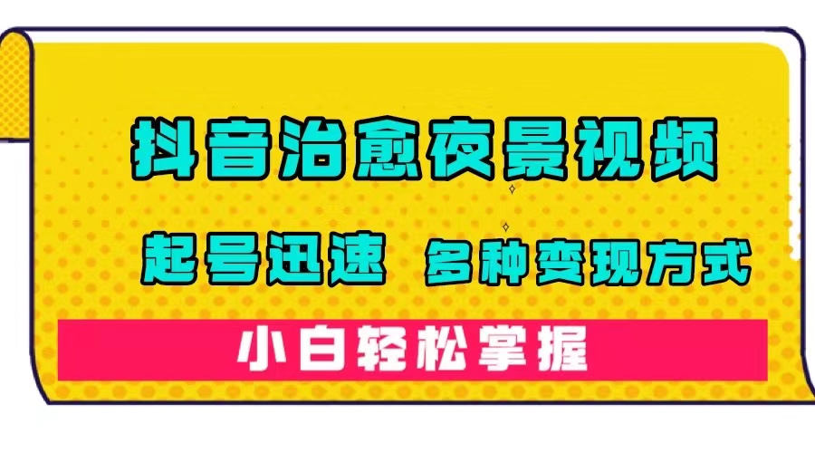 抖音治愈系夜景视频，起号迅速，多种变现方式，小白轻松掌握（附120G素材）-专享资源网