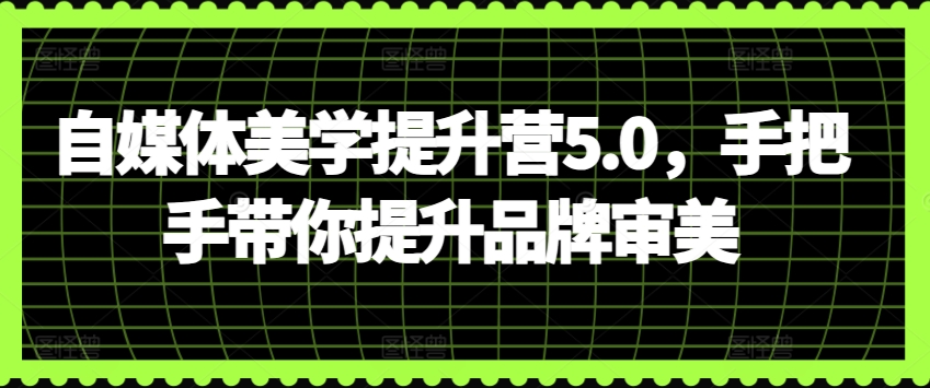 自媒体美学提升营5.0，手把手带你提升品牌审美-专享资源网