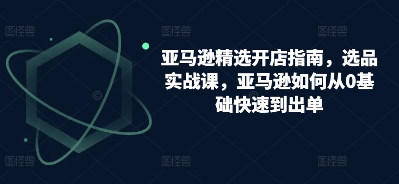 亚马逊精选开店指南，选品实战课，亚马逊如何从0基础快速到出单-专享资源网