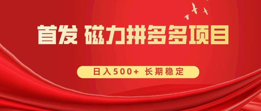 首发 磁力拼多多自撸 日入500+-专享资源网