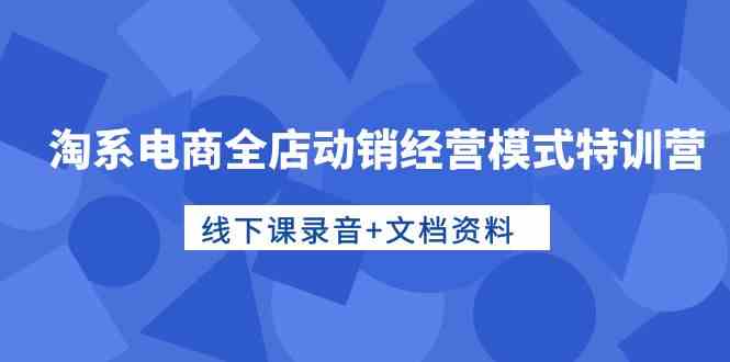 淘系电商全店动销经营模式特训营，线下课录音+文档资料-专享资源网