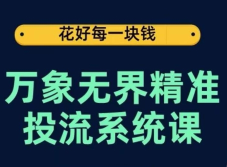 万象无界精准投流系统课，从关键词到推荐，从万象台到达摩盘，从底层原理到实操步骤-专享资源网