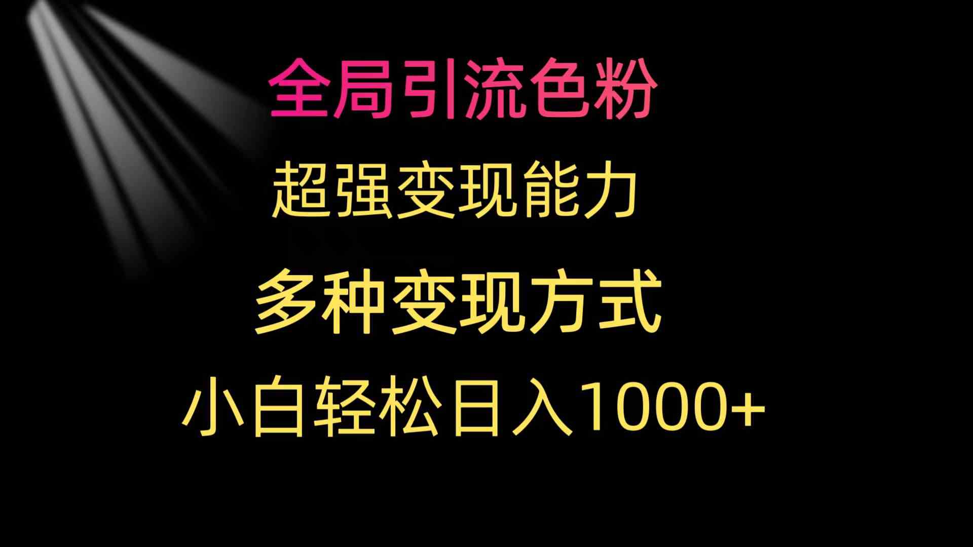 （9680期）全局引流色粉 超强变现能力 多种变现方式 小白轻松日入1000+-专享资源网