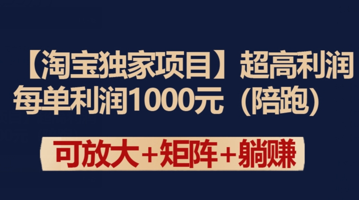 【淘宝独家项目】超高利润：每单利润1000元-专享资源网