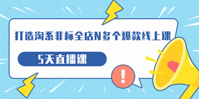 打造-淘系-非标全店N多个爆款线上课，5天直播课（19期）-专享资源网