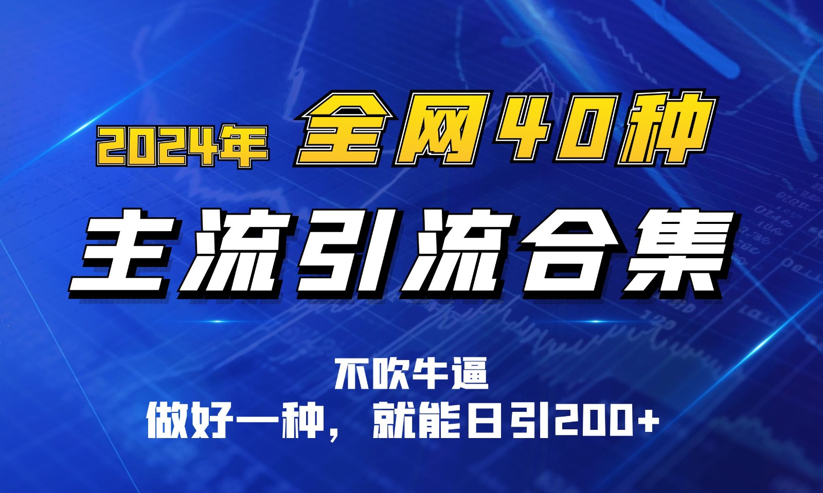 2024年全网40种暴力引流合计，做好一样就能日引100+-专享资源网