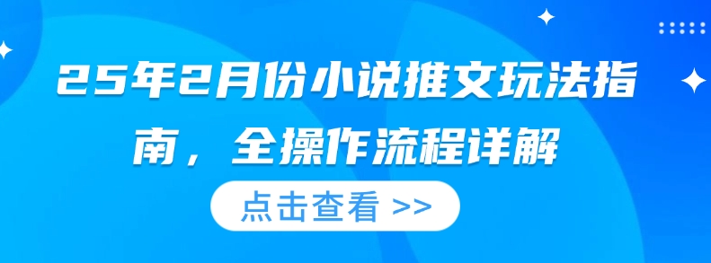 25年2月份小说推文玩法指南，全操作流程详解-专享资源网