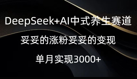 DeepSeek+AI中式养生赛道，妥妥的涨粉妥妥的变现-专享资源网