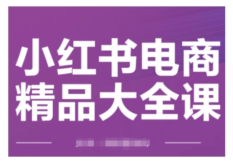 小红书电商精品大全课，快速掌握小红书运营技巧，实现精准引流与爆单目标，轻松玩转小红书电商-专享资源网