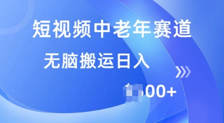 短视频中老年赛道，操作简单，多平台收益，无脑搬运日入多张-专享资源网