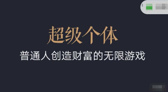 超级个体2024-2025翻盘指南，普通人创造财富的无限游戏-专享资源网