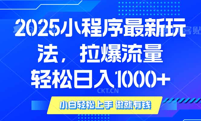 （14028期）2025年小程序最新玩法，流量直接拉爆，单日稳定变现1000+-专享资源网