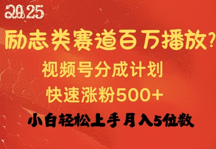 励志类赛道也能百万播放，快速涨粉500+视频号变现月入过W-专享资源网